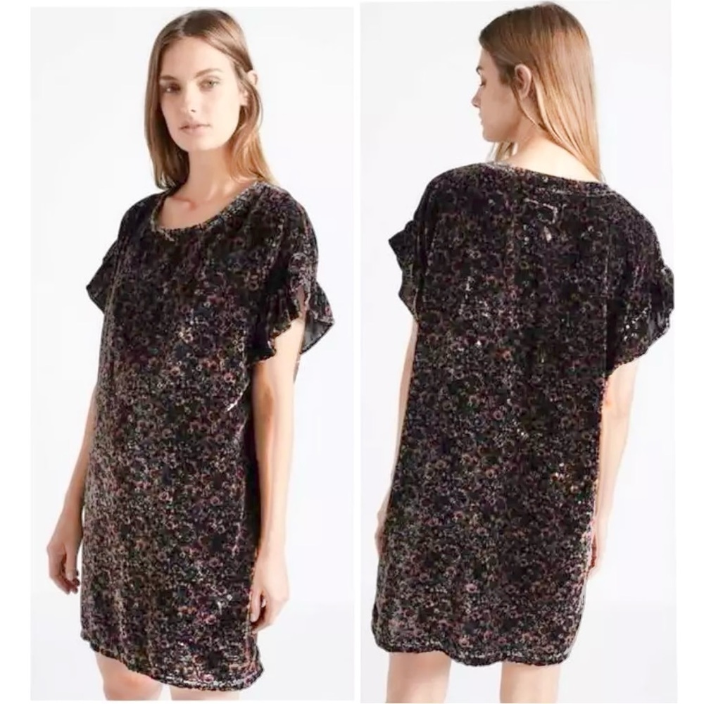 CURRENT/ELLIOTT The Floral Velvet Janie Dress Women's mini